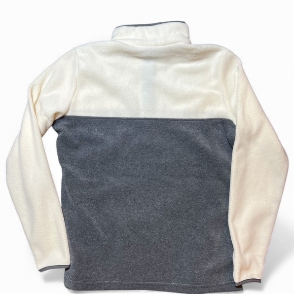 Columbia Fleece Pullover Half Snap Benton Springs White Gray Women's Medium Warm - Picture 2 of 9